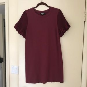 Ruffle sleeve sweatshirt dress